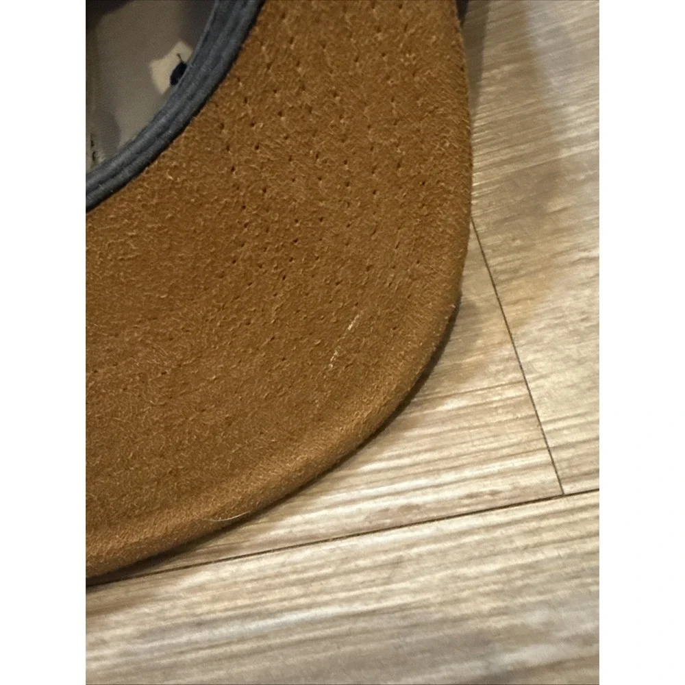 VANS‎ Off The Wall Navy And Brown Suede Leather Premium Adjustable Snap Back Hat